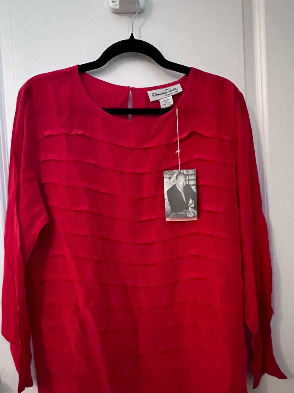 Expressions Red Layered Chiffon Blouse